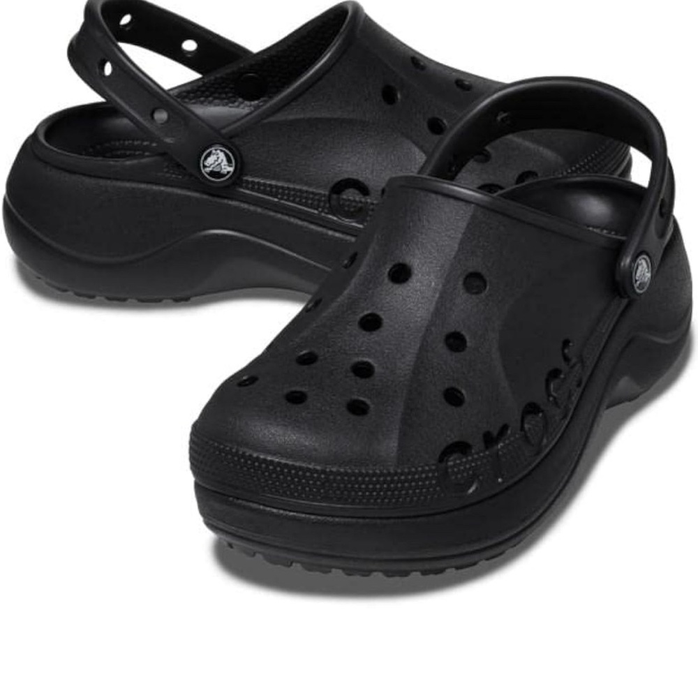 NEW CROCS BAYA PLATFORM CLOG  BLACK UNISEX size W 10